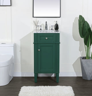 18 inch Single bathroom vanity in green