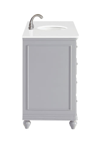 48 inch Single Bathroom vanity in Light Grey with ivory white engineered marble