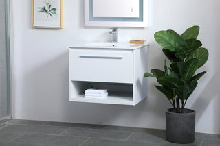 24 inch  Single Bathroom Floating Vanity in White