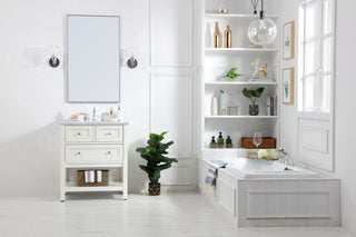 30 in. Single bathroom vanity set in White