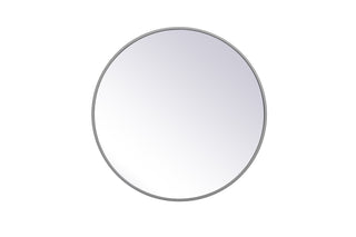 Metal frame round mirror 24 inch Grey