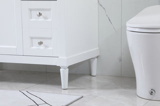 36 inch Single bathroom vanity in white with backsplash