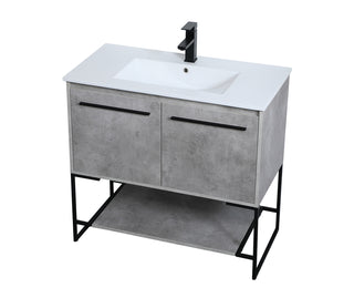 36 inch  Single Bathroom Vanity in Concrete Grey