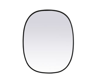 Metal Frame Oval Mirror 24x30 Inch in Black