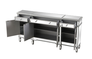 72 inch mirrored credenza in silver
