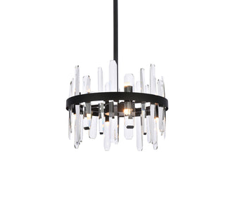 Serena 16 inch crystal round pendant in black