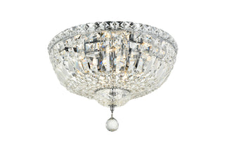 Tranquil 6 light Chrome Flush Mount Clear Royal Cut Crystal