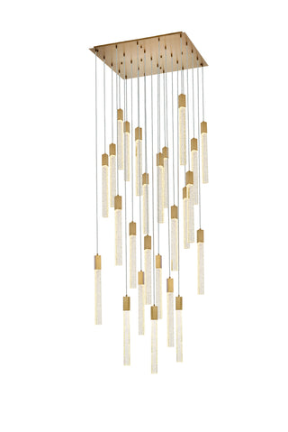 Weston 25 lights pendant in satin gold