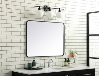 Soft corner metal rectangular mirror 27x36 inch in Black