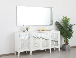 Metal frame rectangle mirror 30 inch in silver