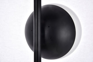 Eclipse 3 Lights Black Floor Lamp With Frosted White Glass