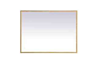 Pier 27x36 inch LED mirror with adjustable color temperature 3000K/4200K/6400K in brass