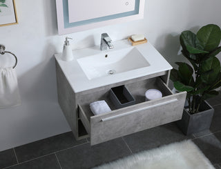 30 inch  Single Bathroom Floating Vanity in Concrete Grey