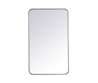 Soft corner metal rectangular mirror 22x36 inch in Silver