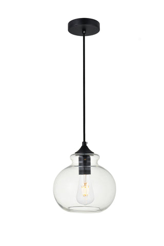 Destry 1 Light Black Pendant With Clear Glass