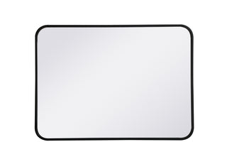 Soft corner metal rectangular mirror 22x30 inch in Black