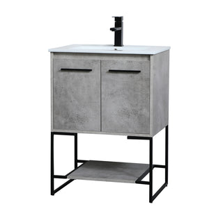 24 inch  Single Bathroom Vanity in Concrete Grey