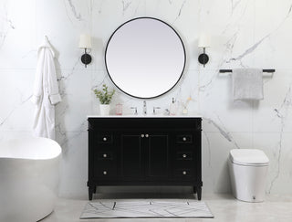 48 inch Single bathroom vanity in black