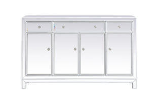 56 inch mirrored credenza in white