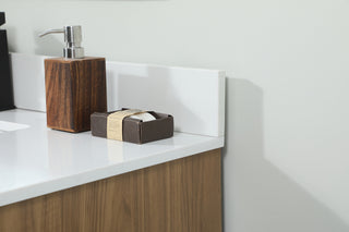 40 inch Single bathroom vanity in walnut brown with backsplash