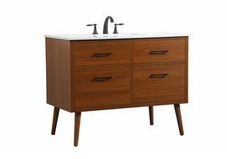 42 inch Single bathroom vanity in teak