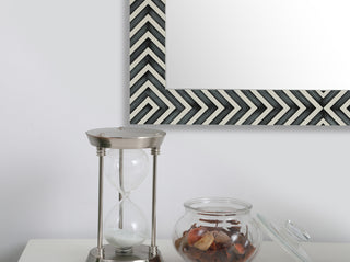 Rectangular mirror 36x30 inch in chevron