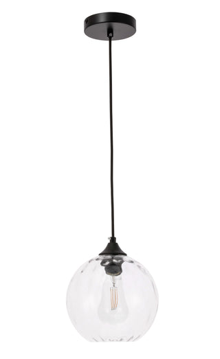 Cashel 1 light Black and Clear glass pendant