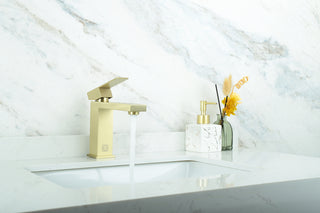 Jakob Single Hole Single Handle Bathroom Faucet in Brushed Gold