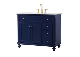 42 inch Single bathroom vanity in blue