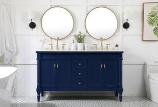 60 inch double bathroom vanity in blue