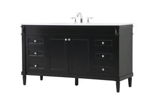 60 inch Single bathroom vanity in black