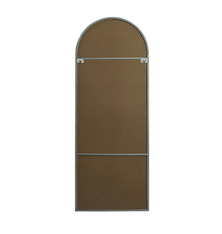 Metal Frame Arch Full Length Mirror 28x74 Inch in Silver