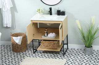 30 inch Single bathroom vanity in maple