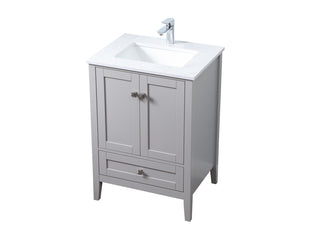 24 Inch SIngle Bathroom Vanity In Grey