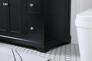 48 inch Single bathroom vanity in black with backsplash