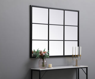 Metal windowpane mirror 36 inch x 48 inch in Black