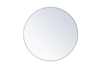 Metal frame round mirror 42 inch in White