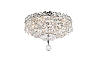 Century 4 light Chrome Flush Mount Clear Royal Cut Crystal