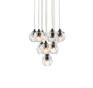 Eren 10 lights black pendant