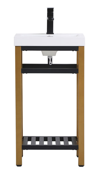 18 inch Single Bathroom Metal Vanity in Golden Black