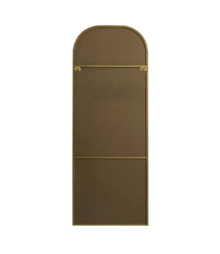 Metal Frame Arch Full Length Mirror 28x74 Inch in Brass