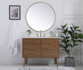 42 inch bathroom Vanity in Walnut Brown with Backsplash