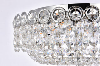 Century 4 light Chrome Flush Mount Clear Royal Cut Crystal