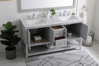 60 inch Double Bathroom Vanity in Grey