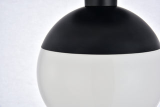 Eclipse 1 Light Black Flush Mount With Frosted White Glass