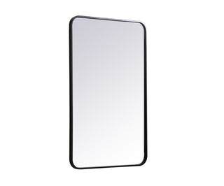 Soft corner metal rectangular mirror 22x36 inch in Black