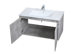 36 inch  Single Bathroom Floating Vanity in Concrete Grey