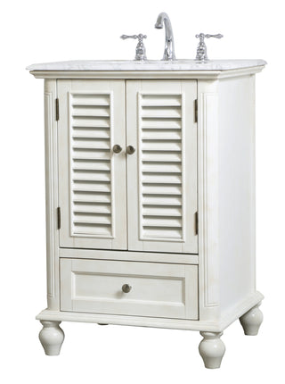 24 inch Single Bathroom Vanity in Antique White