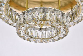 Monroe 22 inch LED double flush mount in gold