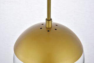 Eclipse 1 Light Brass plug in pendant With Clear Glass